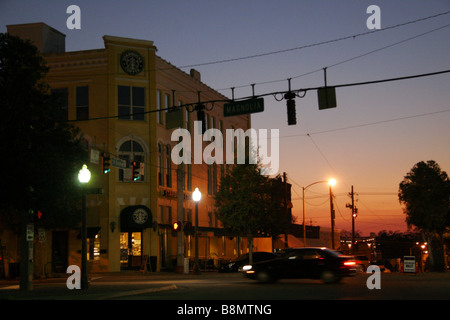 Crépuscule sur le centre-ville de Ocala en Floride USA Banque D'Images