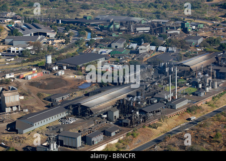 Vue aérienne d'une zone industrielle à la périphérie de Nelspruit Banque D'Images
