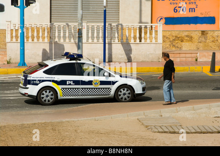 Voiture de police locale Policia Policecar Espagnol Espagne Banque D'Images