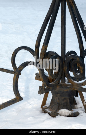 Portillon spinning forgé détail de base. Banque D'Images