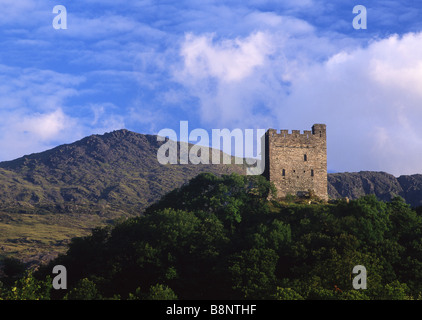 Château de Dolwyddelan et Moel Siabod vallée Lledr Conwy County Parc National de Snowdonia North Wales UK Banque D'Images