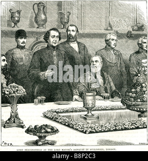 Seigneur seigneur beaconsfield londres guildhall banquet du maire d'Israeli 1876 Premier ministre Banque D'Images