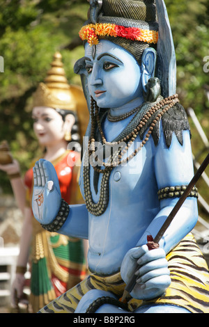 Le dieu hindou Shiva au Temple de Grand Bassin à l'île Maurice. Banque D'Images