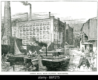 Miles platting cotton mill 1837 87 Manchester North West England Rochdale Canal Banque D'Images