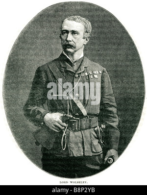 Le Maréchal Garnet Joseph Wolseley 1833 1913 Officier de l'armée britannique Burma Guerre de Crimée Rébellion indienne campagne Ashanti Banque D'Images