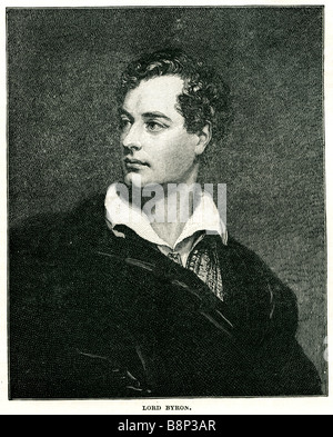 Lord George Gordon Noel Byron, 6e baron 12 Janvier 1787 19 avril 1824 le poète britannique Romantisme Banque D'Images