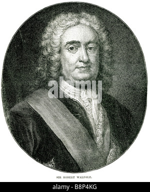 Sir Robert Walpole 1er comte d'Orford 26 Août 1676 - 18 mars 1745 Premier ministre, homme d'État britannique Banque D'Images