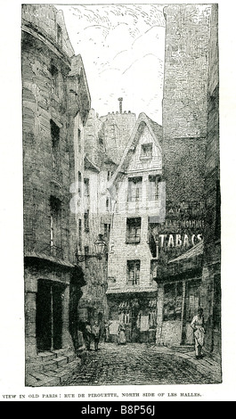 Voir l'ancienne rue de paris côté nord de pirouette les halles france architecte Victor Baltard français Banque D'Images