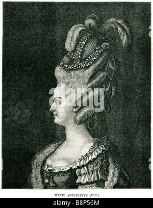 Marie Antoinette Josèphe Jeanne de Habsbourg-Lorraine Français 2 novembre 1755 Paris 16 Octobre 1793 Banque D'Images