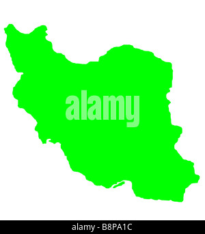 Contour Vert site d'Iran isolé sur fond blanc avec clipping path Banque D'Images