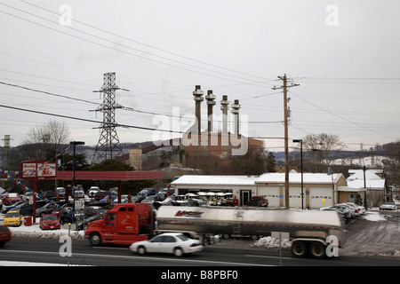 Sunbury Power Plant une centrale thermique au charbon, Shamokin Dam, New York Banque D'Images