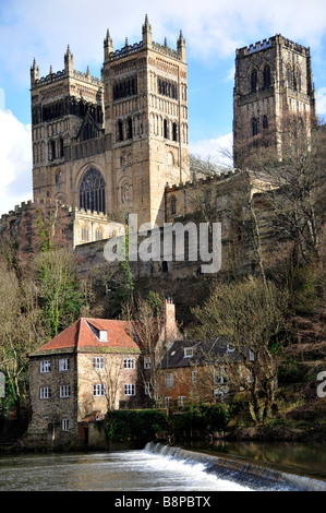 La cathédrale de Durham, au nord de l'église architecture religeon england uk du riverside Banque D'Images