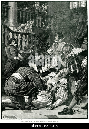 Assassinat du duc de Buckingham George Villiers, 1 duc de Buckingham (28 août 1592 - 23 août 1628) a été l'favou Banque D'Images