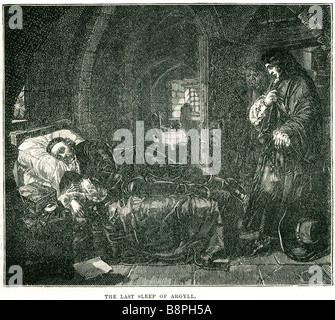 Le dernier sommeil d'Argyll mort robe de chambre période lit Archibald Campbell, 9e comte d'Argyll (ch. 1629-1685) fut Comte de 1663 fo Banque D'Images