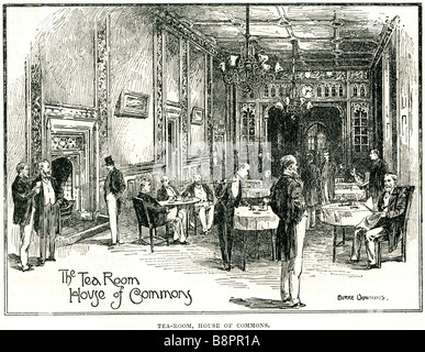 Salon de thé Chambre des communes 1867 Le Parlement du Palais de Westminster, Royaume-Uni Banque D'Images