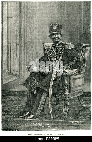 Nasser al-Din Shah de Perse 1831 1896 Roi assassiné Mohammad Shah Qajar Banque D'Images