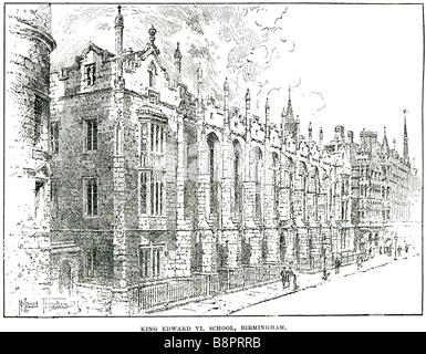 King Edward VI School Burmingham 1874 indépendant de la Couronne d'éducation secondaire pour l'Angleterre Banque D'Images
