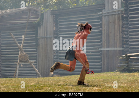 Native American Indian reenactor de Fort Boonesborough Kentucky USA Banque D'Images