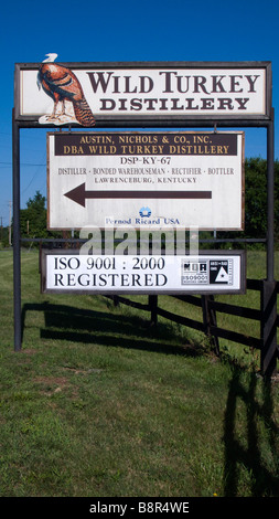 Inscrivez-vous à Austin Nichols Wild Turkey Distillery Lawrenceburg Indiana USA Banque D'Images