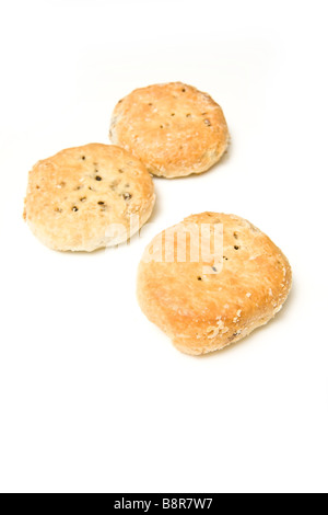 Eccles cakes isolated on a white background studio Banque D'Images