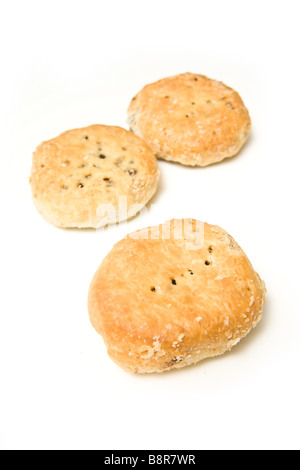 Eccles cakes isolated on a white background studio Banque D'Images