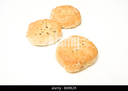 Eccles cakes isolated on a white background studio Banque D'Images