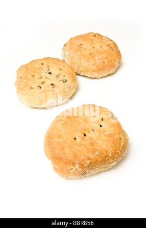 Eccles cakes isolated on a white background studio Banque D'Images