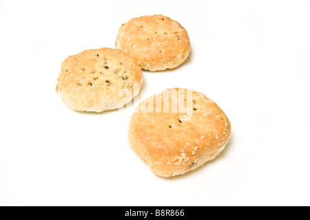 Eccles cakes isolated on a white background studio Banque D'Images