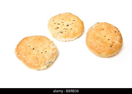 Eccles cakes isolated on a white background studio Banque D'Images