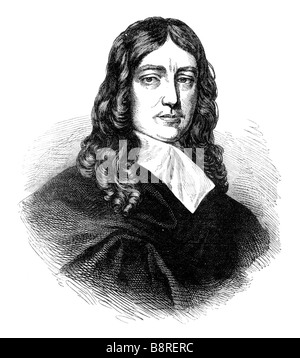 John Milton 1608 à 1674 Portrait du poète anglais Banque D'Images