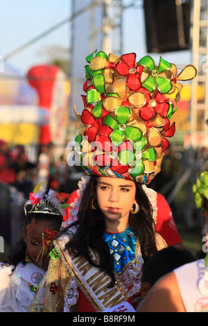 Jeune fille pendant le Carnaval de Barranquilla, Atlantico, Colombie, Amérique du Sud Banque D'Images