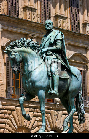 Statue de Cosme de Médicis à Florence Italie Banque D'Images