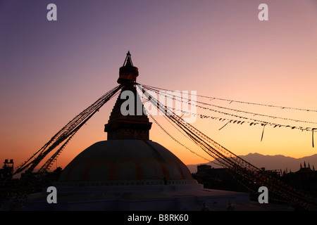 Vallée de Katmandou Népal Bodhnath Stupa Boudhanath Banque D'Images