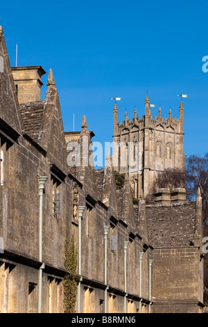 Le village de Chipping Campden gloucestershire angleterre cotswolds laine St James Church Banque D'Images