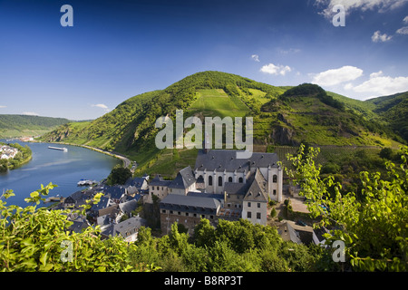 Vue depuis le château de Metternivch sur vallée de la Moselle et Beilstein, Allemagne, Rhénanie-Palatinat, Moseltal Banque D'Images