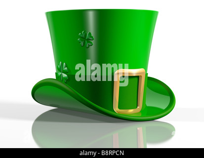 Illustration d'un farfadet irlandais top hat Banque D'Images