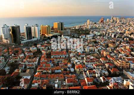 Israël Tel Aviv vue élevée de la ville et le littoral Banque D'Images