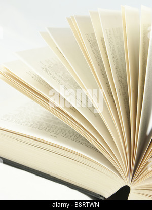 Gros plan des pages de livre tournant Banque D'Images