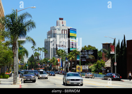 Art déco sur la Tour du coucher du soleil le long de Sunset Boulevard, West Hollywood CA Banque D'Images