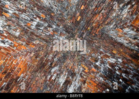 Voûte de briques moisies. Banque D'Images