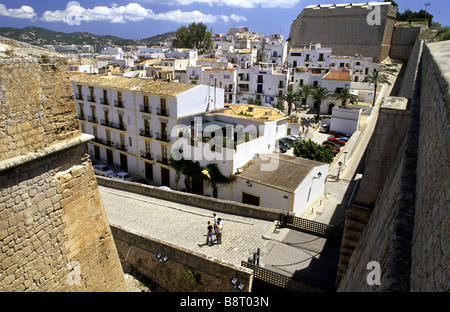 Vieille ville d'Eivissa, Dalt Vila, Espagne, Baléares, Ibiza Banque D'Images