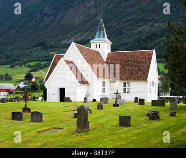 Ancien ancienne église (1759), in Olden, Norvège Banque D'Images