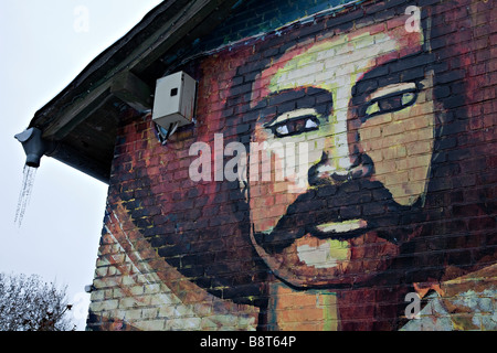 Graffiti sur mur de la maison, Christiana, Copenhague, Danemark Banque D'Images