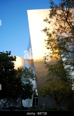 Walt Disney Concert Hall, au crépuscule, South Grand Avenue, Downtown, Los Angeles, Californie, États-Unis d'Amérique Banque D'Images