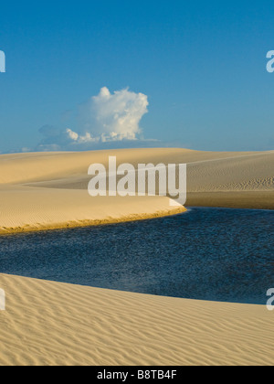 Lago Azul dans le parc national des Lençois Maranhenses, Etat du Maranhao, dans le nord-est du Brésil. Banque D'Images