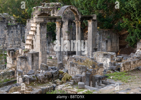 Les anciens thermes romains de Hamat Gader un site hot springs dans la vallée de la rivière Yarmouk au Golan Israël Banque D'Images