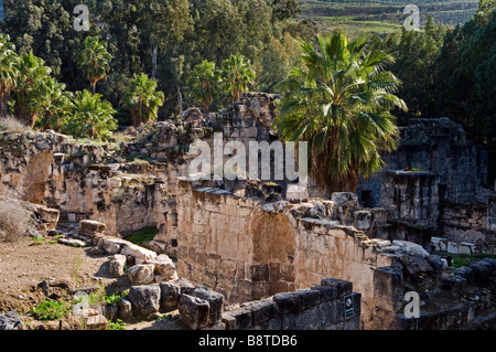 Bains romains anciens à Hamat Gader ou al-Hamma un site de sources chaudes dans la vallée du Yarmouk sur les hauteurs du Golan Israël Banque D'Images