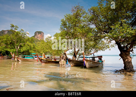 East Railay Beach : Marée haute Banque D'Images