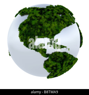 Le rendu 3D de la terre recouverte de gazon Banque D'Images