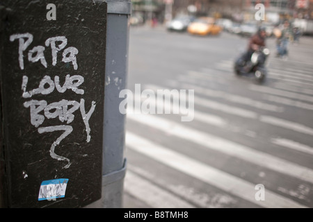 'Papa' bébé aime graf à new york Banque D'Images